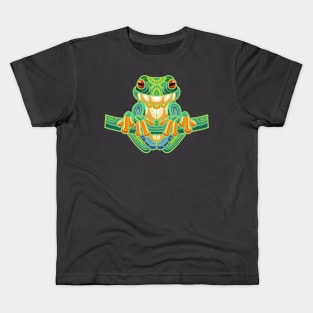 Treefrog Stained Glass Zentangle Kids T-Shirt